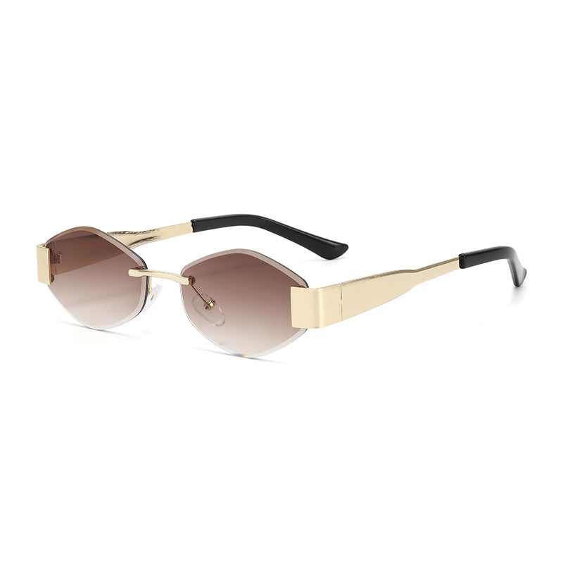 Polygon Rimless Elegant Sun-resistant Sunglasses