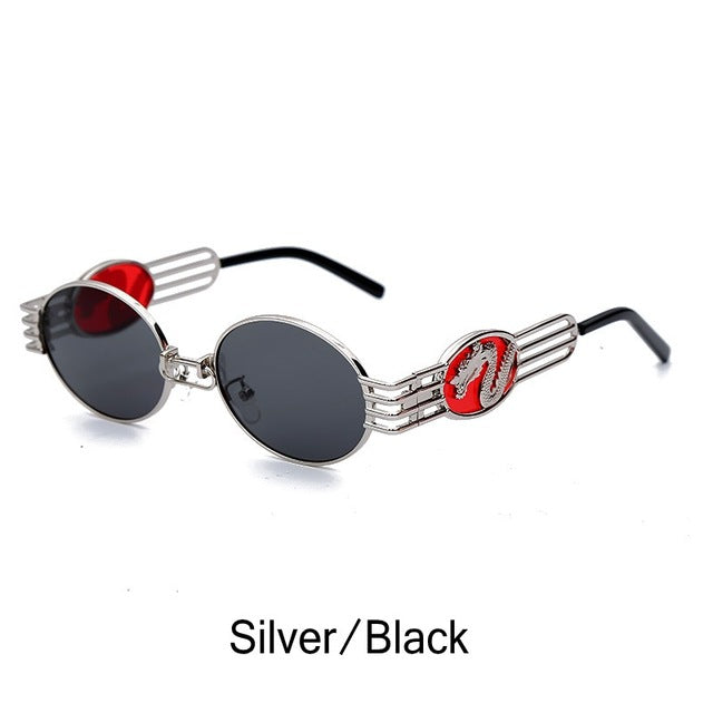 LECHE DRAGO Metal Frame Chinese Dragon Sunglasses