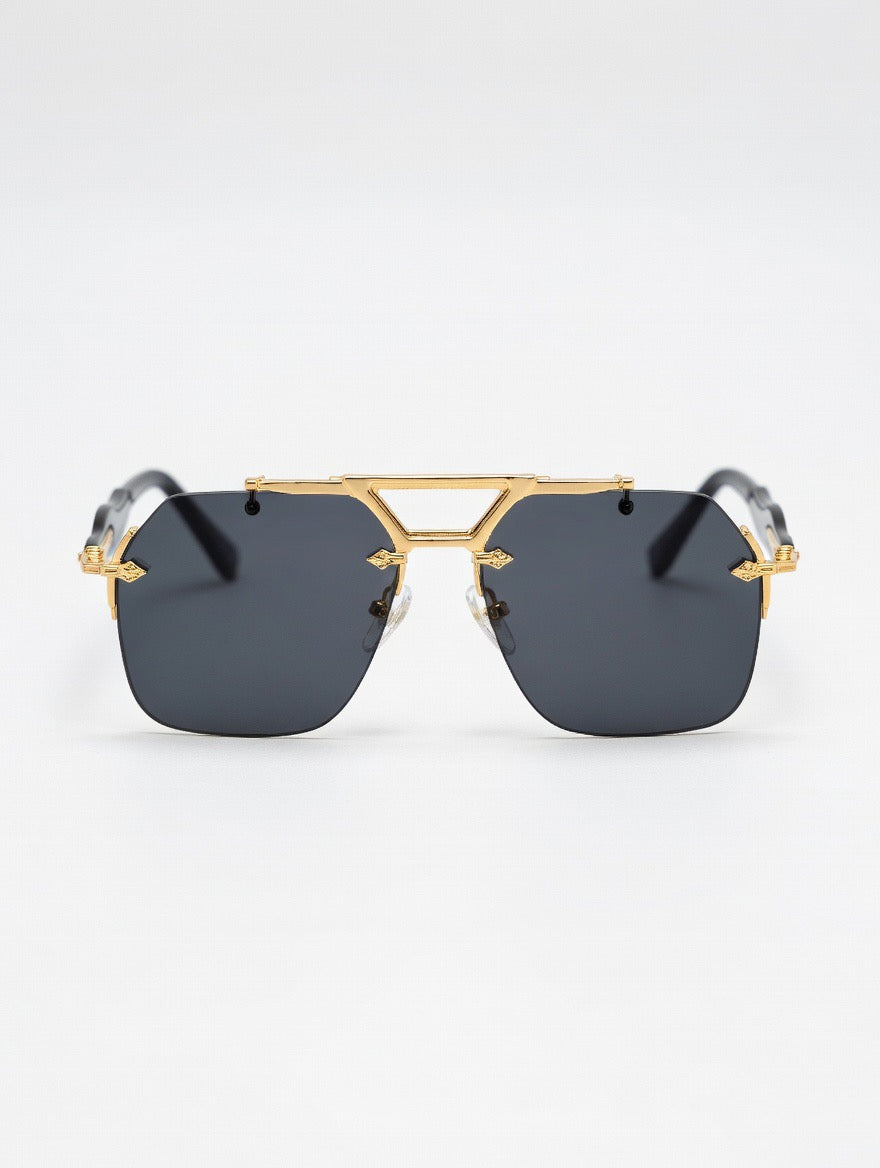 EXCLUSIVO ARGA – Luxury Gold Shield Sunglasses