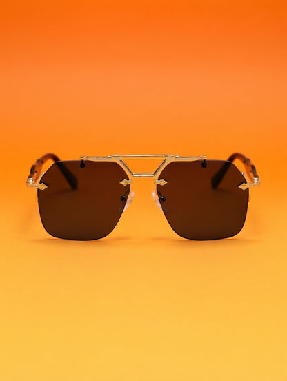 EXCLUSIVO ARGA – Luxury Gold Shield Sunglasses
