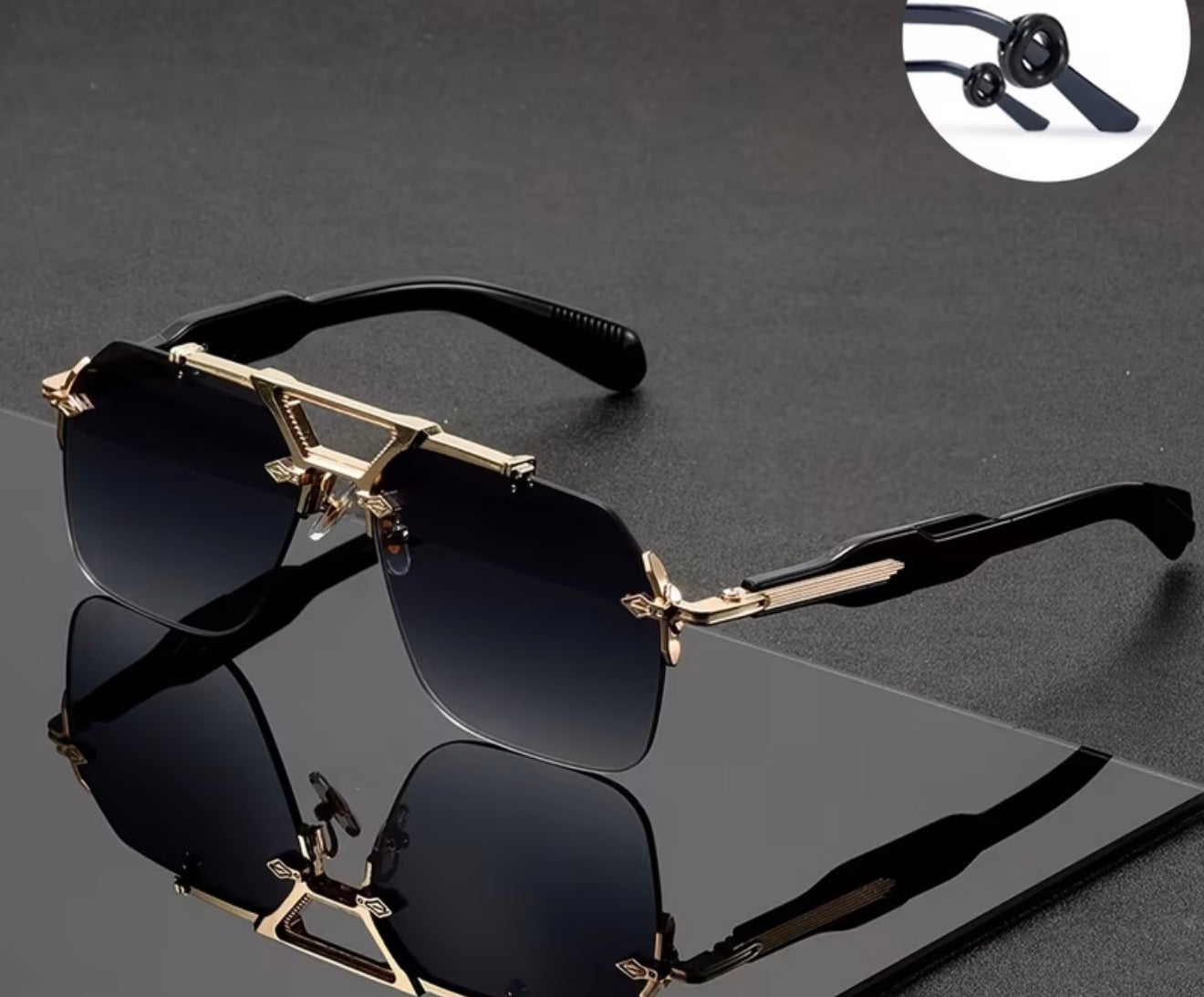 EXCLUSIVO ARGA – Luxury Gold Shield Sunglasses
