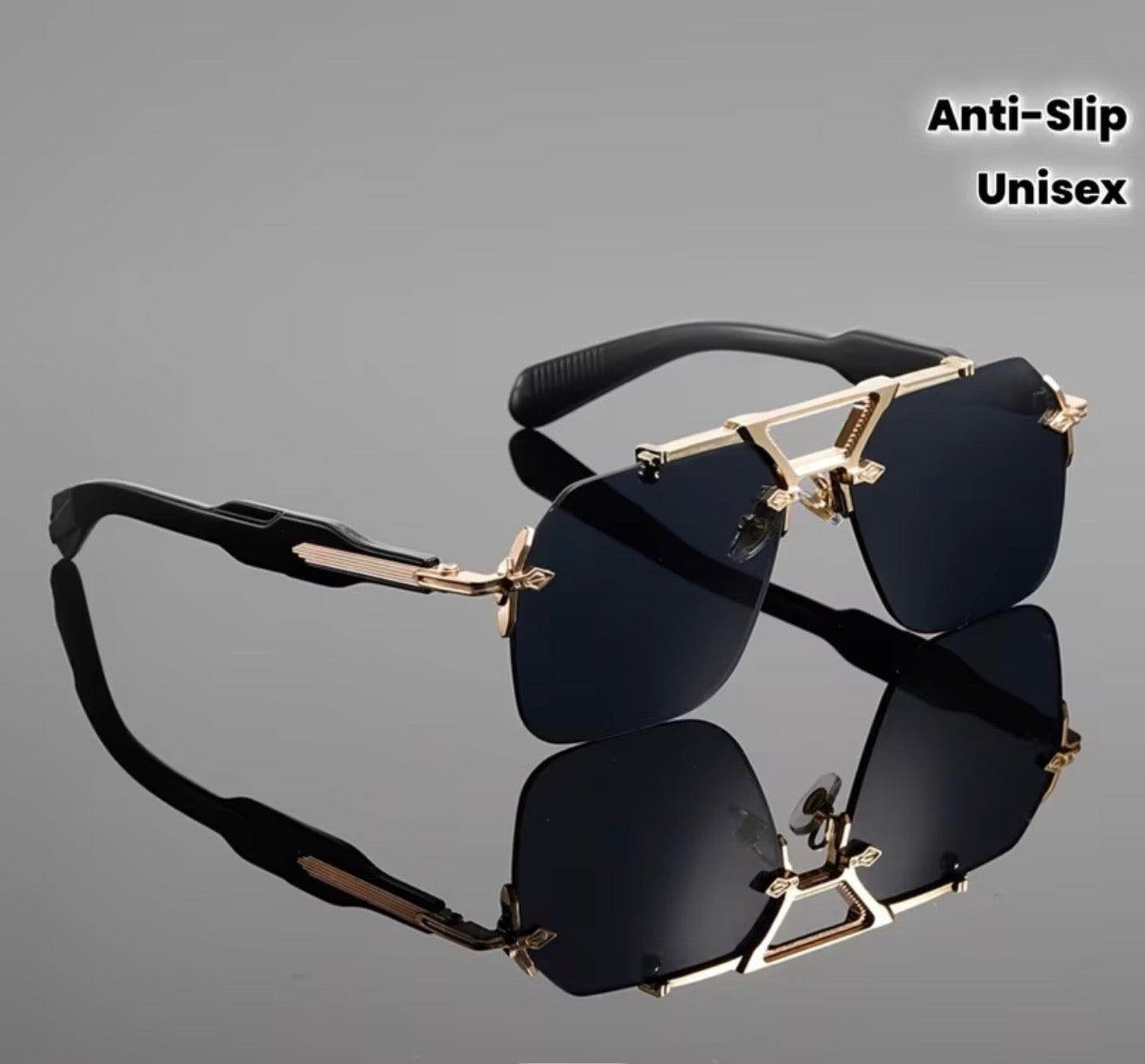 EXCLUSIVO ARGA – Luxury Gold Shield Sunglasses