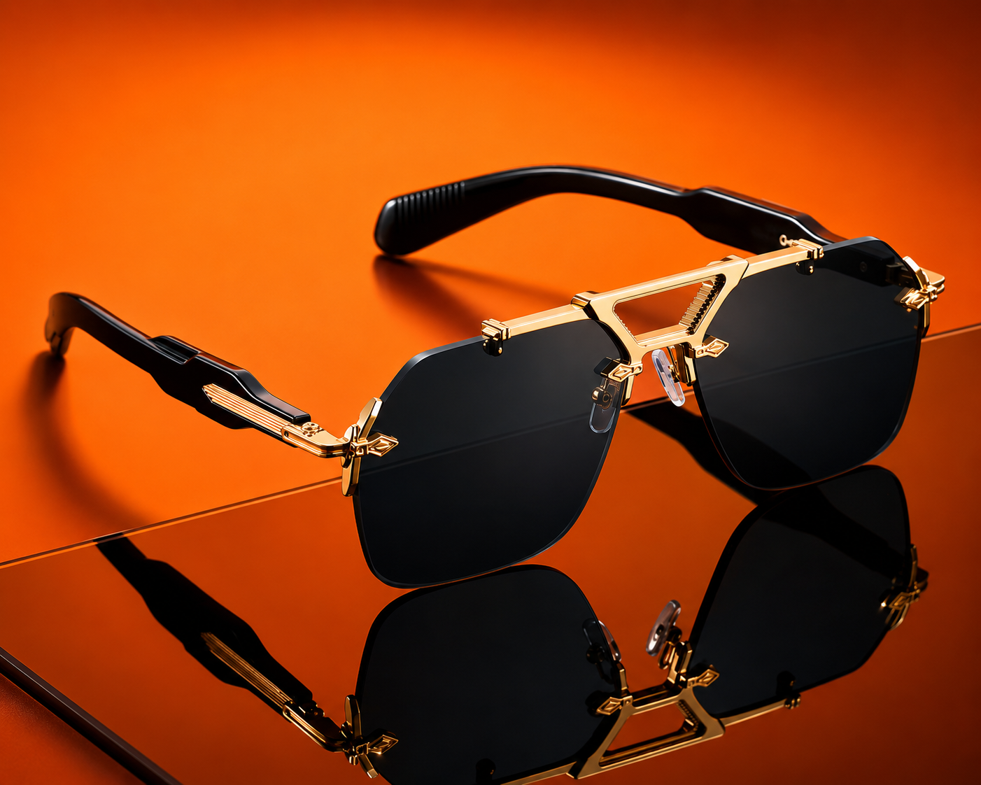 Aureo Senza Rimless – Premium Gold Frame Sunglasses