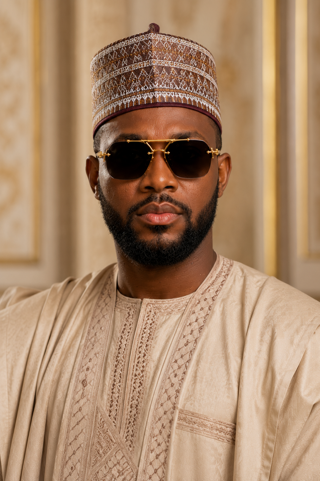 Aureo Senza Rimless – Premium Gold Frame Sunglasses