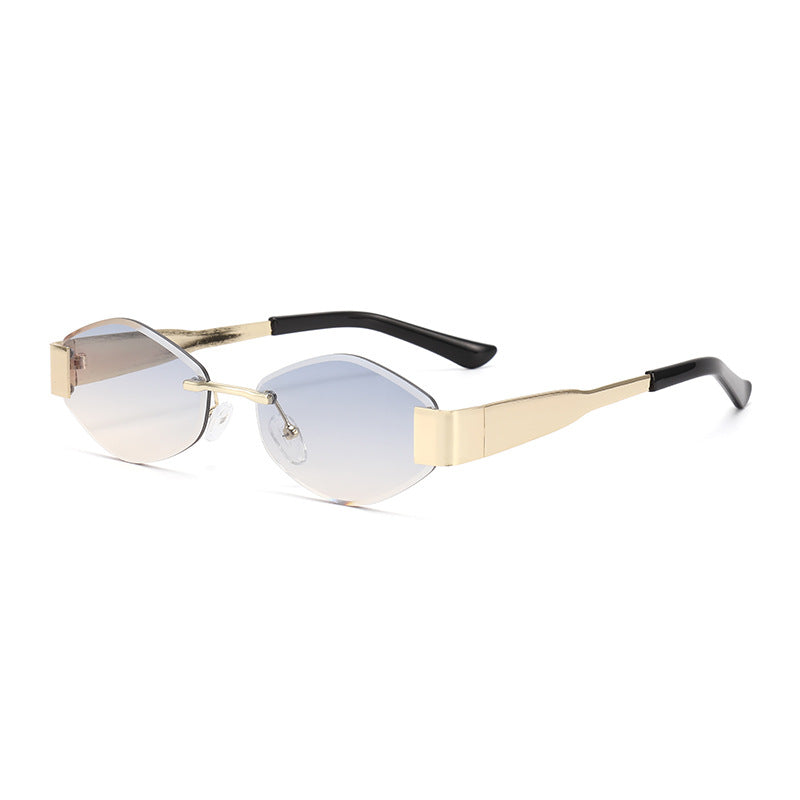 Polygon Rimless Elegant Sun-resistant Sunglasses