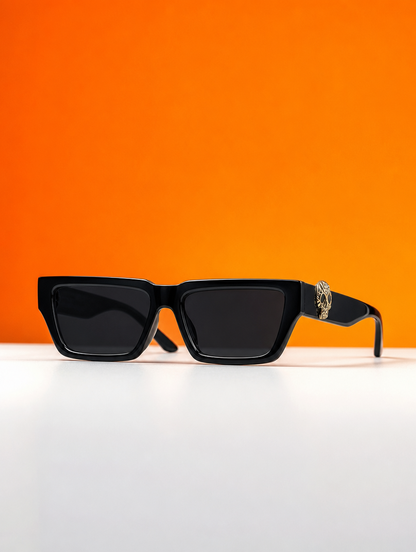 Nocturne Prestige – Matte Black Square Skull Edition Sunglasses